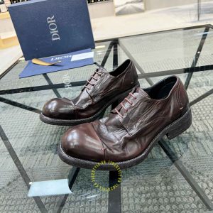 Giày nam hàng hiệu Dior da mềm màu đỏ đô cao cấp - Ảnh 3