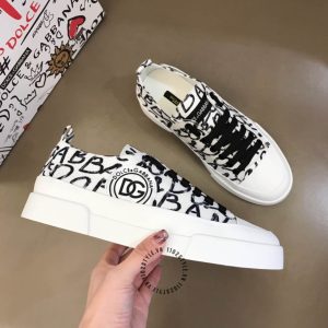 Giày Dolce & Gabbana sneaker màu trắng chữ đen hàng hiệu - Ảnh 3