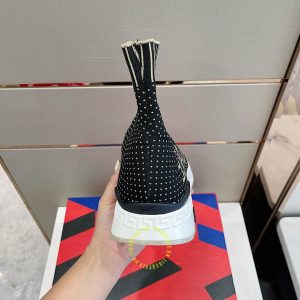 Giày hàng hiệu Versace Sneaker Flyknit màu đen họa tiết chấm bi - Ảnh 8