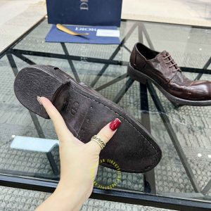 Giày nam hàng hiệu Dior da mềm màu đỏ đô cao cấp - Ảnh 8
