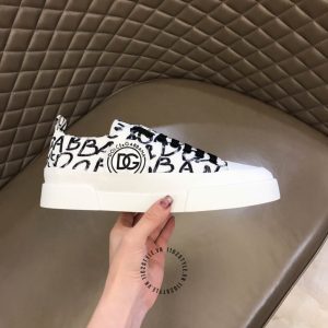 Giày Dolce & Gabbana sneaker màu trắng chữ đen hàng hiệu - Ảnh 8