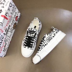 Giày Dolce & Gabbana sneaker màu trắng chữ đen hàng hiệu - Ảnh 4