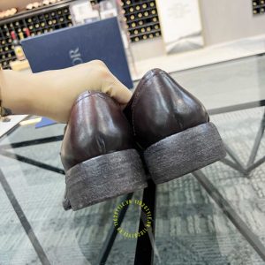 Giày nam hàng hiệu Dior da mềm màu đỏ đô cao cấp - Ảnh 7