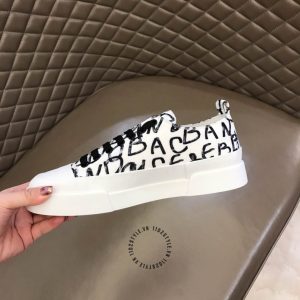Giày Dolce & Gabbana sneaker màu trắng chữ đen hàng hiệu - Ảnh 6