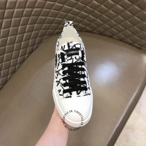 Giày Dolce & Gabbana sneaker màu trắng chữ đen hàng hiệu - Ảnh 5