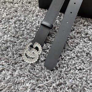 Belt Gucci nữ mặt khóa bấm dây da đen trơn cao cấp - Ảnh 6