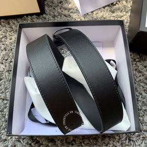 Belt Gucci nữ mặt khóa bấm dây da đen trơn cao cấp - Ảnh 8