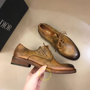Giày tây Dior nam màu nâu da bò super fake loại 1 giá tốt - Ảnh 3