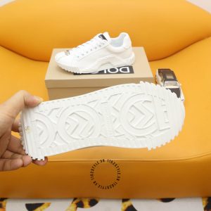 Giày sneaker D&G màu trắng trơn logo kim loại fake loại chuẩn 1:1 - Ảnh 6