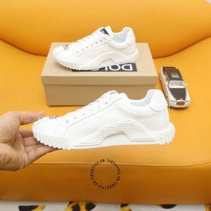 Giày sneaker D&G màu trắng trơn logo kim loại fake loại chuẩn 1:1 - Ảnh 7