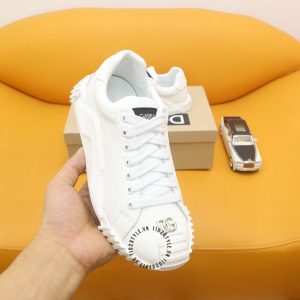 Giày sneaker D&G màu trắng trơn logo kim loại fake loại chuẩn 1:1 - Ảnh 3