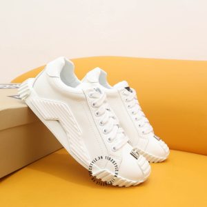 Giày sneaker D&G màu trắng trơn logo kim loại fake loại chuẩn 1:1 - Ảnh 2