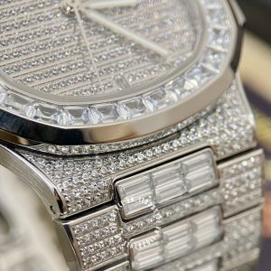 Đồng hồ Patek Philippe Nautilus 5719/10G-010 Full Diamond Replica 1:1 - Ảnh 12