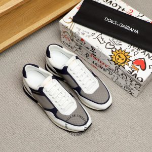Sneaker unisex D&G màu trắng viền xanh đen hàng hiệu - Ảnh 3