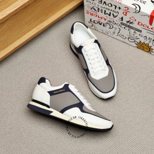 Sneaker unisex D&G màu trắng viền xanh đen hàng hiệu - Ảnh 4