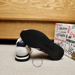 Sneaker unisex D&G màu trắng viền xanh đen hàng hiệu - Ảnh 8