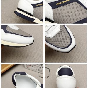 Sneaker unisex D&G màu trắng viền xanh đen hàng hiệu - Ảnh 9