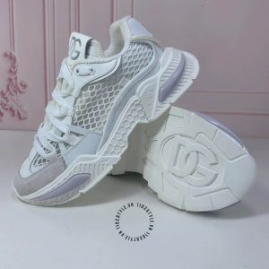 Sneaker D&G màu trắng da thật phối vải lưới cao cấp - Ảnh 3
