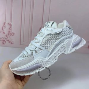 Sneaker D&G màu trắng da thật phối vải lưới cao cấp - Ảnh 5