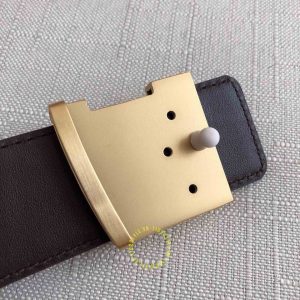 Dây lưng cao cấp Louis Vuitton khóa bấm màu vàng rep 1:1 chính hãng - Ảnh 5