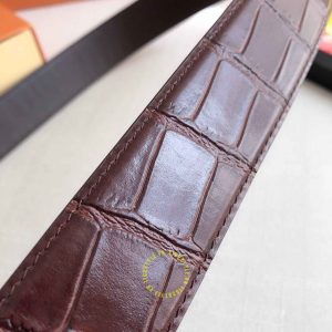 Dây lưng cao cấp Louis Vuitton khóa bấm màu vàng rep 1:1 chính hãng - Ảnh 6