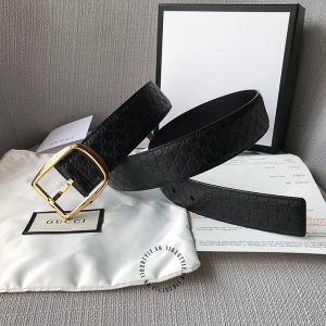 Dây lưng Gucci nam mặt khóa vàng dây họa tiết Monogram - Ảnh 5
