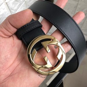 Dây lưng Gucci nam mặt khóa vàng dây da trơn hàng hiệu - Hình ảnh 8