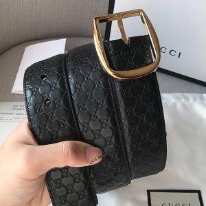 Dây lưng Gucci nam mặt khóa vàng dây họa tiết Monogram - Ảnh 4
