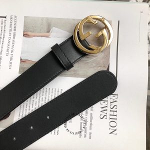 Dây lưng Gucci nam mặt khóa vàng dây da trơn hàng hiệu - Hình ảnh 6
