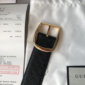 Dây lưng Gucci nam mặt khóa vàng dây họa tiết Monogram - Ảnh 9