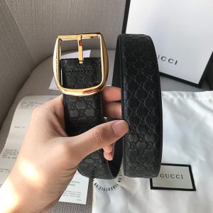 Dây lưng Gucci nam mặt khóa vàng dây họa tiết Monogram - Ảnh 3