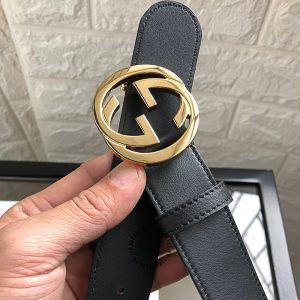Dây lưng Gucci nam mặt khóa vàng dây da trơn hàng hiệu - Hình ảnh 3