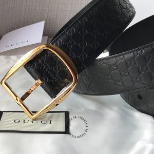 Dây lưng Gucci nam mặt khóa vàng dây họa tiết Monogram - Ảnh 7