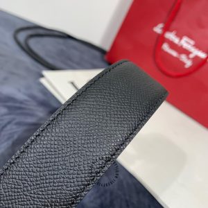 Dây lưng nam Salvatore Ferragamo màu đen mặt bạc cao cấp - Hình ảnh 5