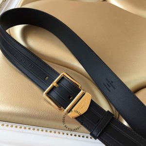 Dây lưng nam Louis Vuitton mặt khóa xỏ kim màu vàng replica - Ảnh 5
