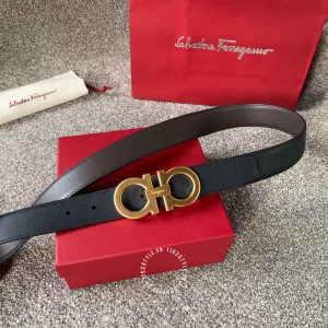 Dây lưng nam Salvatore Ferragamo mặt khoá màu vàng nổi bật - Hình ảnh 2