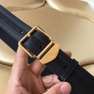 Dây lưng nam Louis Vuitton mặt khóa xỏ kim màu vàng replica - Ảnh 4