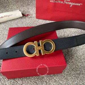 Dây lưng nam Salvatore Ferragamo mặt khoá màu vàng nổi bật - Hình ảnh 3