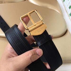 Dây lưng nam Louis Vuitton mặt khóa xỏ kim màu vàng replica - Ảnh 2