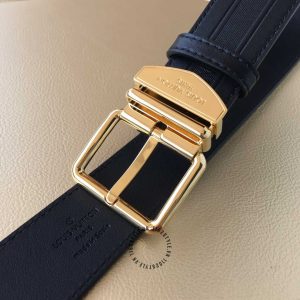 Dây lưng nam Louis Vuitton mặt khóa xỏ kim màu vàng replica - Ảnh 8
