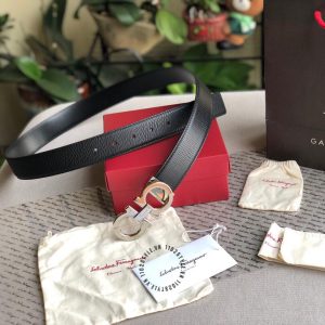 Dây lưng nam Salvatore Ferragamo màu đen hàng hiệu Luxury - Hình ảnh 5