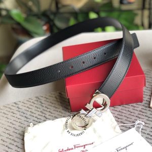 Dây lưng nam Salvatore Ferragamo màu đen hàng hiệu Luxury - Hình ảnh 4