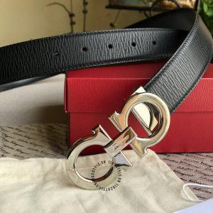 Dây lưng nam Salvatore Ferragamo màu đen hàng hiệu Luxury - Hình ảnh 7