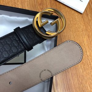 Dây lưng nam Gucci mặt khóa màu vàng dây da đen hàng hiệu - Ảnh 7