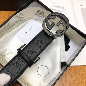 Dây lưng nam hàng hiệu Gucci mặt khóa màu đen chì replica 1:1 - Ảnh 6