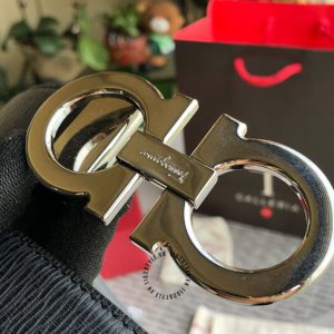 Dây lưng nam Salvatore Ferragamo màu đen hàng hiệu Luxury - Hình ảnh 8