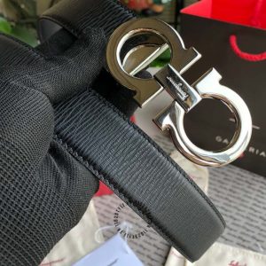Dây lưng nam Salvatore Ferragamo màu đen hàng hiệu Luxury - Hình ảnh 2