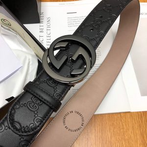 Dây lưng nam hàng hiệu Gucci mặt khóa màu đen chì replica 1:1 - Ảnh 5