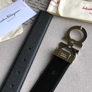 Dây lưng nam Salvatore Ferragamo màu đen hàng hiệu Luxury - Hình ảnh 3