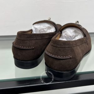 Giày Loafer Hermes nam da lộn màu nâu phiên bản cao cấp - Hình ảnh 8